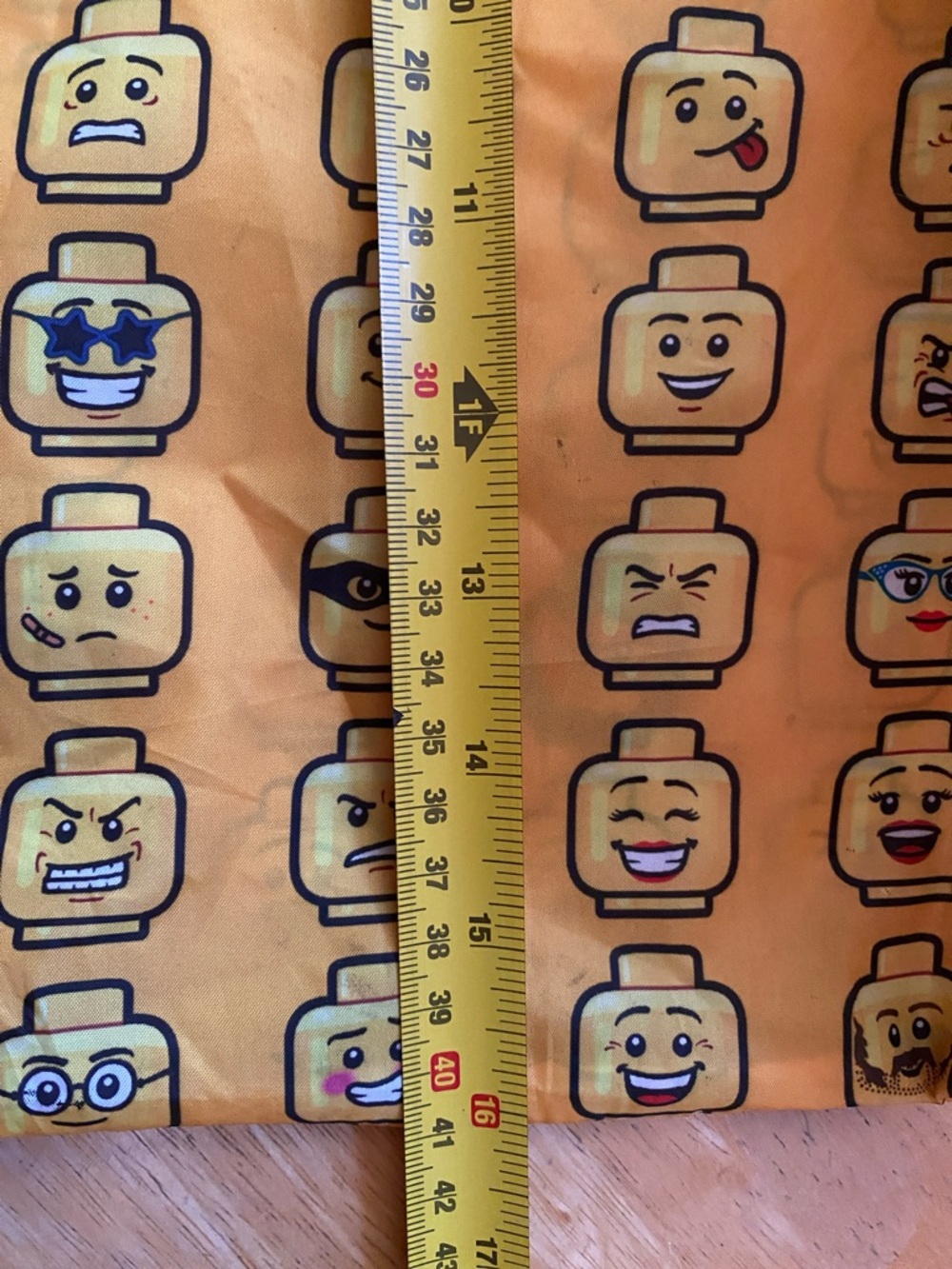 RARE LEGO Store yellow Nylon Tote Bag w/Storage pouch 16x17” Lightweight - Picture 6 of 8